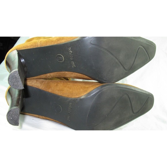 Y2k White Mountain Brown Suede Leather Slouch Boots & Heel Women's Size 8 - Picture 6 of 9